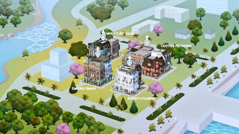 Simsational Designs: Welcome to Bradford Square - Magnolia Promenade Makeover Sims 4 Magnolia Promenade, Sims Royal, Magnolia Promenade, Happy Hobbies, Inside Building, Sims Lots, Ts4 Builds, Sims 4 Traits, Shopping District