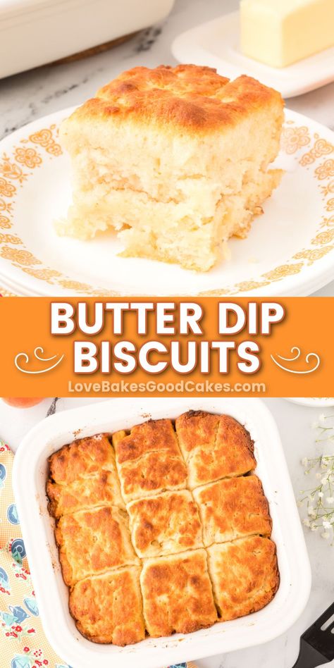 butter dip biscuits pin collage Butter Dip Biscuits, Best Homemade Bread Recipe, Breakfast Recipes Sweet, Biscuit Bread, Easy Homemade Recipes, Favorite Meals, Buttermilk Biscuits, Savory Breakfast, Bread Recipes Homemade