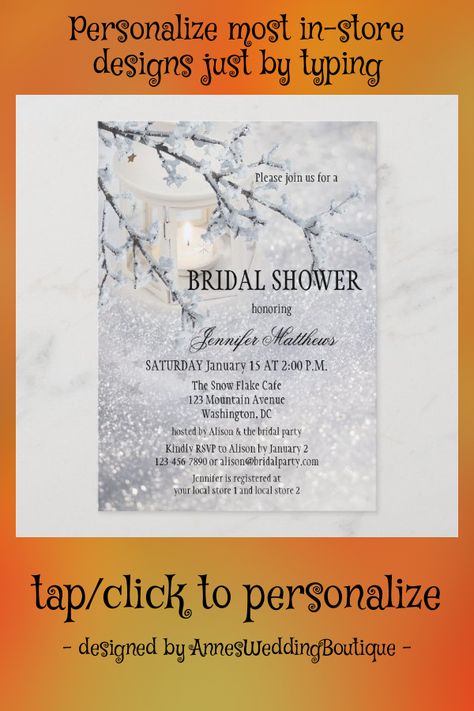 Winter Bridal Shower Themes, Winter Bridal Shower Invitations, Sparkling Snow, Winter Bridal Showers, Themed Bridal Shower, Winter Wedding Invitations, Marriage Ceremony, Bridal Shower Party, Winter Scene