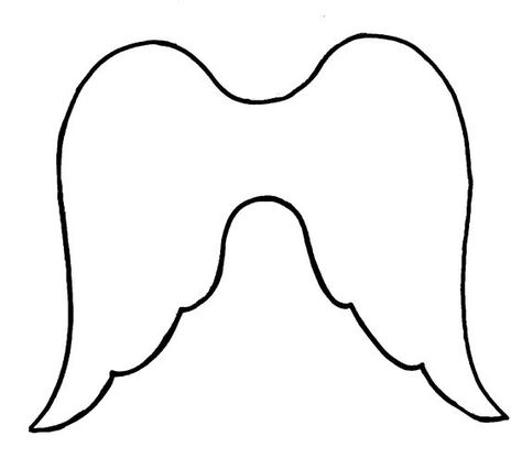 free angel wing pattern - Google Search Angel Wings Template, Angel Wing Outline, Wings Template, Angel Wing Crafts, Angel Wings Png, Diy Angel Wings, Only Angel, Christmas Angel Crafts, Wing Pattern