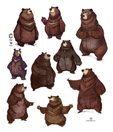 Illustrator Character Design, Bear Character Design, Illustrator Character, Bear Sketch, Bear Artwork, Character Design Cartoon, Bear Drawing, Bear Character, Bear Illustration