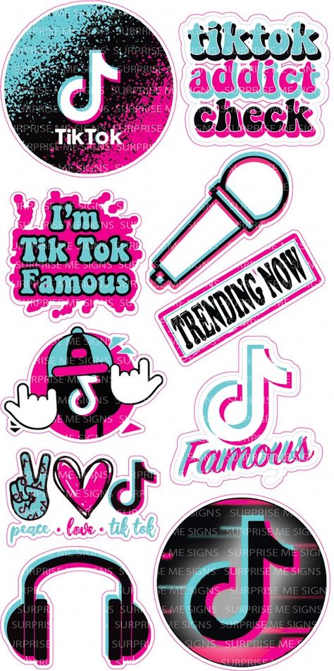 Tiktok Cake Toppers Printable, Bolo Tik Tok, Dancing Meme, Social Media Party, Cupcake Toppers Free, Diy Cake Topper Birthday, Minnie Mouse Birthday Decorations, Photo Cake Topper, Tiktok Famous