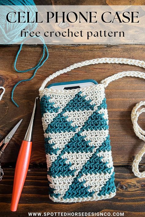 Crochet Phone Pouch, Crochet Phone Case, Phone Bag Crochet, Spotted Horse, Modern Haken, Phone Bag Pattern, Crochet Washcloth Pattern, Crochet Phone Cases, Washcloth Pattern