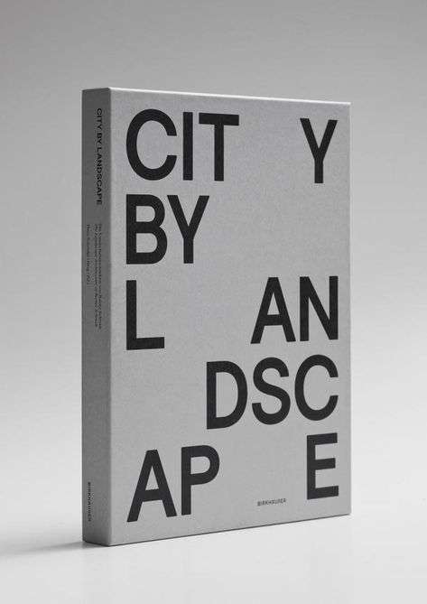 City By Landscape Publication Minimal Typography Layout, Architecture Book Cover Design, Photozine Ideas, Architecture Book Layout, Book Design Graphique, Editorial Publication, Typography Book Cover, Cover Design Inspiration, Typography Book