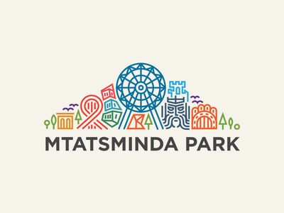 This colorful logo clearly shows that it's an amusement park, and is extends to the length of the park name below it. Mtatsminda Park, City Branding, Logo Generator, Inspiration Logo Design, Logo Text, Green Logo, Best Logo Design, Logo Mark, Logo Design Creative