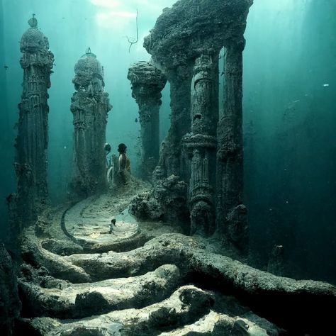 Merman And Mermaid, Lost City Of Atlantis, Atlantis Bahamas, Pirate Boats, Underwater City, Bottom Of The Ocean, Underwater Art, Mermaid Aesthetic, Mermaid Life