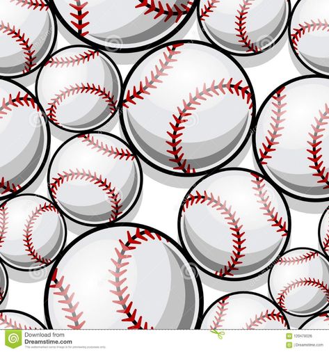 Seamless Pattern With Baseball Softball Ball Graphics. Stock Vector - Illustration of cover, icon: 120478026 Wrapping Paper Design, Sports Graphics, Graphics Illustration, Baseball Softball, Paper Background, Softball, Seamless Pattern, Seamless Patterns, Stock Vector