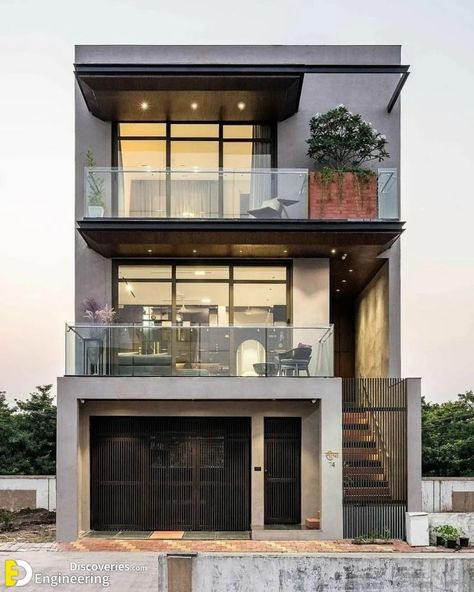 Modern Brick House, 3 Storey House Design, Townhouse Exterior, Two Story House, House Design Exterior, Latest House Designs, Townhouse Designs, Culture Food, House Arch Design