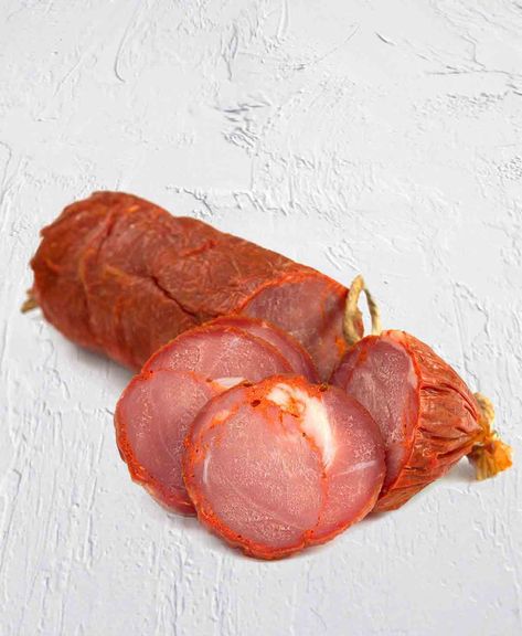 Salpicão is a traditional smoked Portuguese sausage that is ready to eat. It's made with pork, vinegar, salt, paprika, garlic, and spices. #portuguese #portuguesesausage #salpicao #sausage Portuguese Sausage Recipe, Linguica Recipes, Salpicao Recipe, Sausage Spices, Homemade Chorizo, Types Of Sausage, Sausage Appetizers, Portuguese Sausage, Boiled Dinner