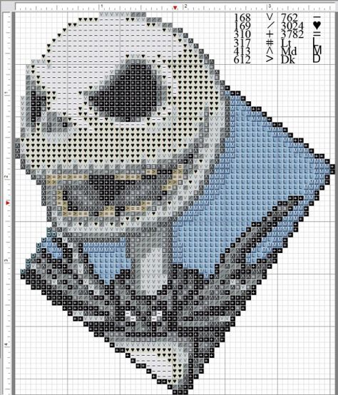 free Jack Skellington chart Disney Cross Stitch Patterns, Halloween Cross Stitch Patterns, Halloween Cross Stitches, Stitch Cartoon, Disney Cross Stitch, Beaded Cross Stitch, Christmas Cross, A Cross, Stitch Disney