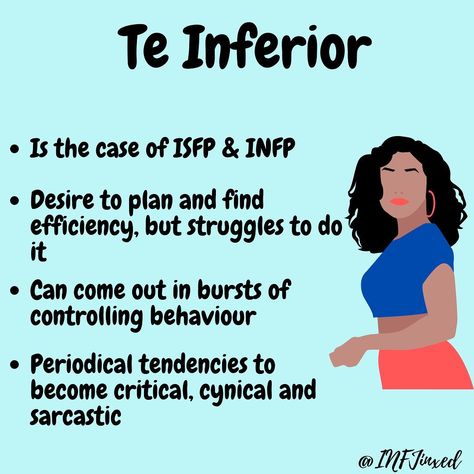 290 Likes, 9 Comments - INFJinxed |MBTI Youtuber (@infjinxed) on Instagram: “Te Inferior. #infp #isfp #infppersonality #isfppersonality #cognitivefunctions” Mbti Functions, Infp Personality Type, Infp Personality, Intj Personality, 16 Personalities, Infj Personality, Mbti Personality, Personality Types, Infp