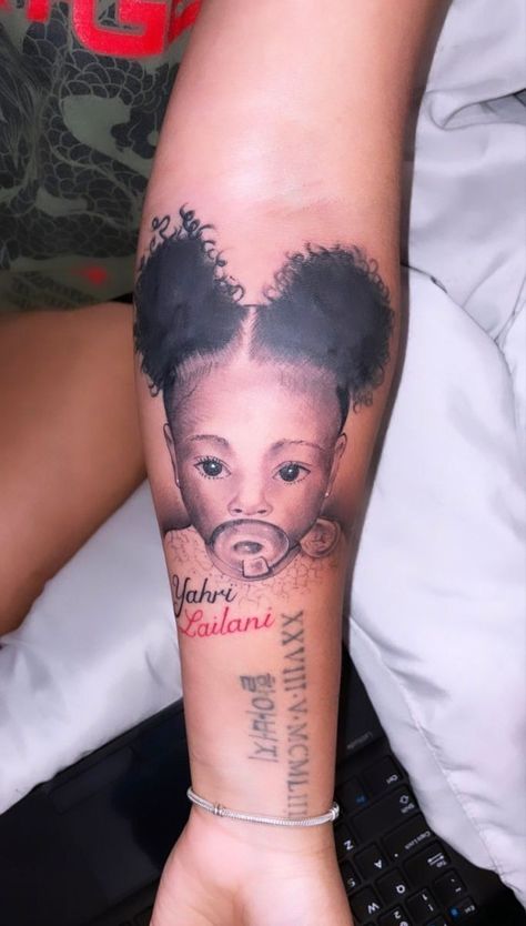 Mother Son Tattoos Black Women, Bae Tattoo Ideas, Daughter Tattoos For Mom Black Women, Black Mom Tattoo Ideas, My Grandmas Keeper Tattoos, Matching Couple Tattoos Black People, Mother Daughter Tattoos Black Women, Baby Girl Tattoo Ideas For Mom, Tattoo Ideas Female Black Women