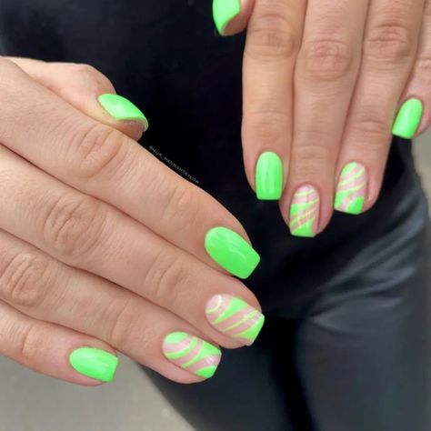 Metallic Nail Colors, Bright Colored Nails, Summer Nails Neon, Hannah Taylor, Purple Gel Nails, Bright Nail Designs, Neon Green Nails, Watermelon Nails, Pink Gel Nails