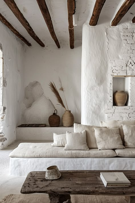 Wabi Sabi Living: Serene Sanctuaries in Simplicity - Quiet Minimal Beige Interior Design, Wabi Sabi Living, Boho Living Room Inspiration, Cozy Boho Living Room, Decor Palette, Wabi Sabi Decor, Living Room Loft, Beige Interior, Deco Boheme