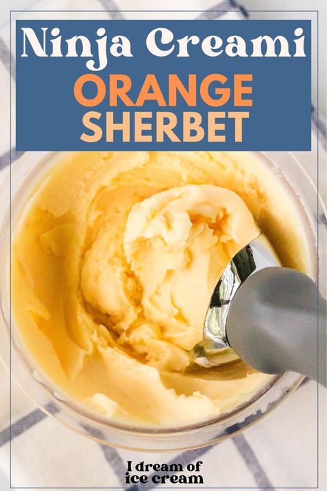 Ninja Creami Recipe, Ninja Ice Cream Recipe, Sherbet Recipes, Orange Sorbet, Ice Cream Maker Recipes, Peach Sorbet, Ninja Recipes, Ninja Creami, Sorbet Recipes