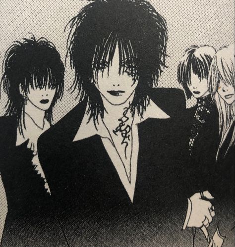 vkei manga panel goth emo manga icons Nana Manga Vol 1, Black Manga Panels, Black Manga Aesthetic, Vkei Pfp Icon, Trashy Y2k Wallpaper Laptop, Nana Manga Pfp, Vkei Drawings, Othello Manga, Vkei Drawing