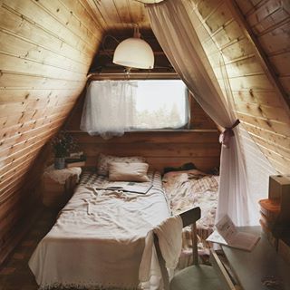 You asked me to show my bedroom, here it is :) Small attic, where you can enjoy rain and books. 🌿#liskin_home #mybdrm #vsco #vscocam #vsconature #bedroom #forest #wood #home #interior #vintage #analog #retro #cozy #morigirl #fairytale #summer #july #folk #cabin #livethelittlethings #livefolk #livegreen #liveauthentic Cottagecore Attic, Small Attics, Cottagecore House, Small Attic, Whimsical Decor, Cabin Life, My Bedroom, Authentic Living, Budget Wedding