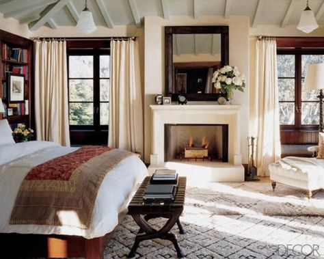 Celebrity Bedrooms, Cozy Romantic, Interior Design Minimalist, Big Bedrooms, Bedroom Cozy, Bedroom Fireplace, Sanctuary Bedroom, Luxurious Bedrooms, Cozy Bedroom