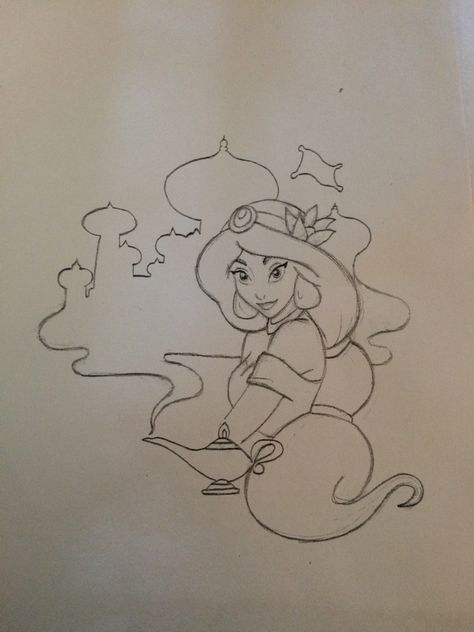 Aladdin Tattoo Ideas, Princess Jasmine Tattoo, Aladdin Tattoo, Jasmine Tattoo, Disney Sleeve Tattoos, Starfish Tattoo, Baked Pie, Disney Doodles, Disney Sleeve