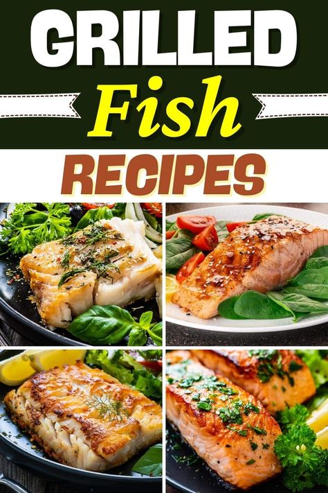 Grilled Fish Recipes Vegetarian Grilling Recipes, Barbecue Fish, Whole Fish Recipes, Tuna Fish Recipes, Grilled Cod, Cod Fish Recipes, Bbq Fish, Seafood Dish Recipes, Grilled Halibut