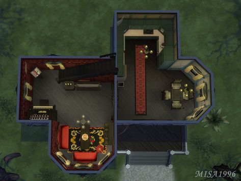 Sims4 Vampire House, Sims 4 Vampire Room, Vampire Room Ideas, Vampire House Interior, Sims 4 Vampire House, Vampire Room, Sims 4 Vampire, Vampire House, White Dolphin