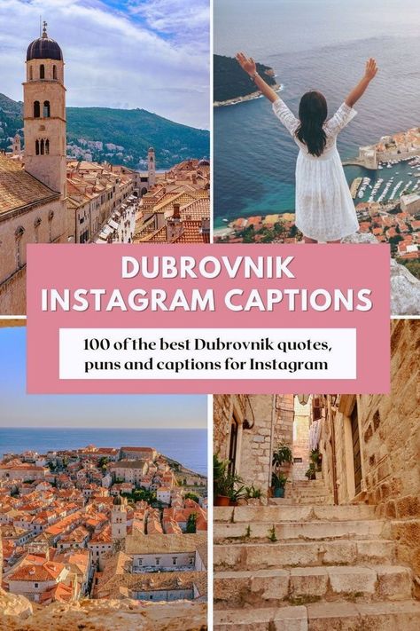 Discover the magic of Dubrovnik with our list of 100 unforgettable Instagram captions, puns, and quotes. 🌊🏰 Whether you're strolling along the city walls, soaking up the sun on the beaches, or exploring the charming Old Town, we've got the perfect words to capture your memories. 📸✨Click to read the blog post and find your next caption inspiration! #Dubrovnik #TravelQuotes #InstagramCaptions #TravelInspiration #ExploreCroatia Caption Inspiration, Instagram Captions Travel, Dubrovnik Old Town, Perfect Captions, Responsible Tourism, Amazing Places On Earth, Plitvice Lakes, Adriatic Sea, Solo Female Travel