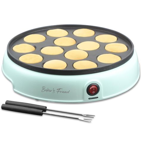 PRICES MAY VARY. [THE MORE THE MERRIER]: Your beloved mini dutch pancakes now available for the entire family to enjoy. With the BAKER'S FRIEND mini pancake pan, you can prepare up to 14 x 1.8’’ of your preferred poffertjes in significantly less time. [FAST & SIMPLE]: Just select the batter you prefer, such as cake mix, brownie mix, or any other type of batter. This electric mini pancake maker is extremely easy to use, even children can handle it effortlessly. [NON STICK SURFACES]: The nonstick Pancake Maker Machine, Mini Dutch Pancakes, Mini Pancake Maker, Pancake Machine, Cake Pop Stand, Pancake Griddle, Dutch Pancakes, Cake Pop Maker, Dutch Baby Pancake