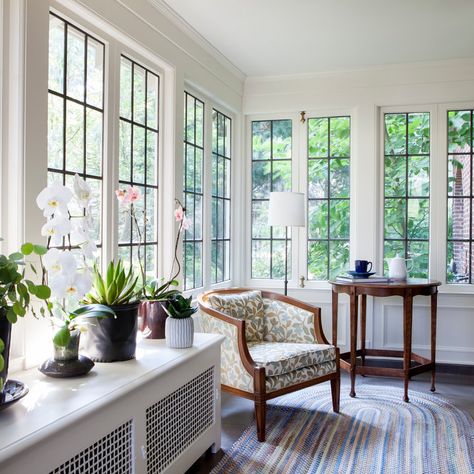 Little Farmhouse Renovation - Farmhouse - Sunroom - New York - by Hendricks Churchill | Houzz Bungalow Aesthetic, Craftsman Sunroom, Craftsman Bungalow Renovation, Furniture App Design, Victorian Entry, 4 Seasons Room, Georgian Cottage, Meditation Nook, Craftsman Bungalow House Plans