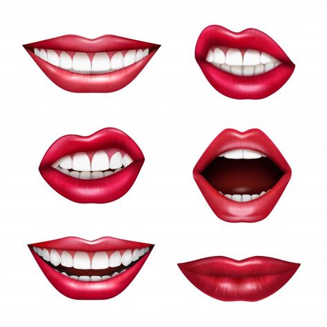 Mouth Expressions, Emotion Expression, Teeth Drawing, Cartoon Mouths, Female Lips, Mouth Drawing, Lips Drawing, Lip Set, Eye Painting