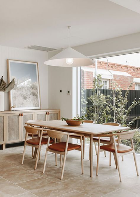 A Peaceful, Pastel Transformation Of A Petite Art Deco Apartment Scandi Dining Room, Buffet Decor, Minimalist Dining Room, Interior Design Dining Room, Muebles Living, Dining Room Interiors, Drum Chandelier, Decoration Inspiration, The Design Files