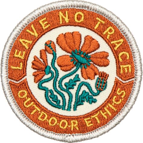 Leave No Trace Outdoor Ethics Embroidered Patch Patch Patch Design Ideas, Embroidery Patches Designs, Embroider Patch, Patch Illustration, Retro Patches, Aesthetic Patches, Patch Aesthetic, Patches Ideas, Art Patches