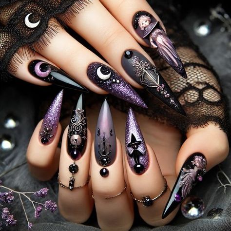 Elegant Halloween Nails, Matte Burgundy Nails, Classy Halloween Nails, Nail Designs Halloween, Unique Nail Designs, Classy Halloween, New Nail Art Design, Witchy Nails, Elegant Halloween