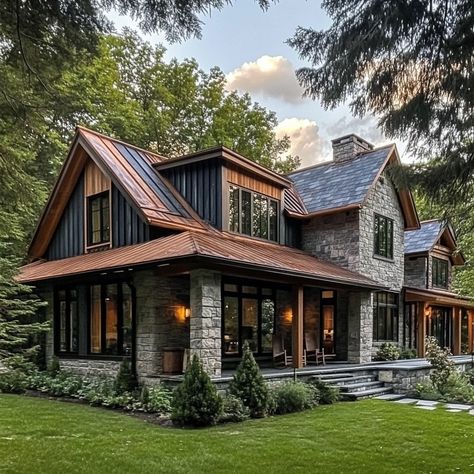 Cabin goals! This stunning stone and timber home is the perfect blend of rustic charm and modern elegance. 🌲✨ #dreamhome #cabinlife #architecture #interiordesign #stonehouse #timberhome #luxuryliving #homegoals Cabin Style Homes, Barndominium Interior, Timber Home, Wood River, Timber House, Cabin Style, House Floor, Cabin Life, Phase 2