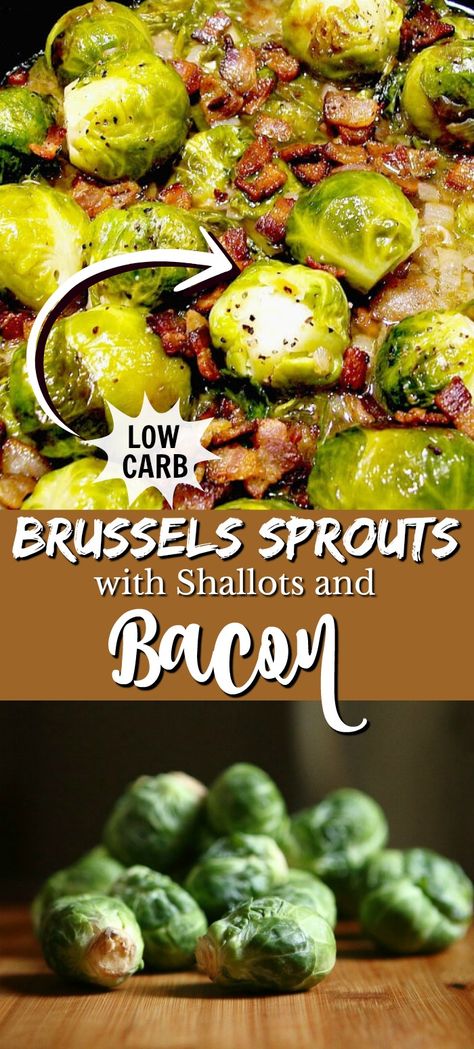 This Brussels Sprouts with Bacon and Shallots recipe is a crowd-pleasing, holiday-ready version of a classic combo of brussels sprouts and bacon. Low carb, gluten-free, and keto-friendly, we love this dish for a regular weeknight as well. #keto #lowcarb #brusselssprouts #bacon #onion #shallot #thanksgiving #christmas #sidedish #recipe | bobbiskozykitchen.com Brussels Sprouts And Bacon, Shallots Recipe, Sprouts And Bacon, Shallot Recipes, Brussels Sprouts With Bacon, Bacon Brussel Sprouts, Gluten Free Sides Dishes, Low Carb Side Dishes, Sprouts With Bacon