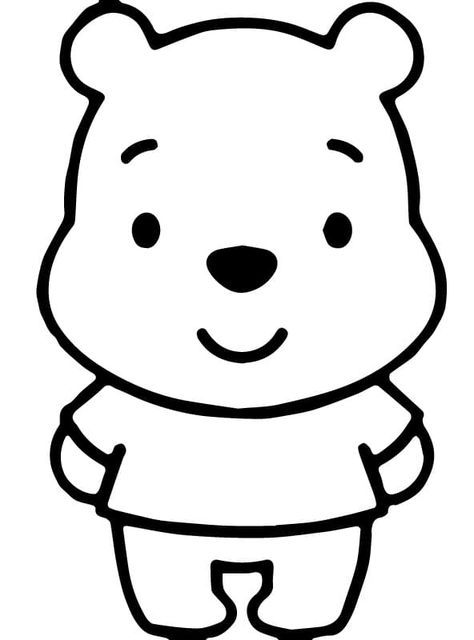 Winnie Phoo, Winnie Poo, Easy Cartoon Characters, Cartoon Characters Sketch, Character Outline, Batman Coloring Pages, Angel Coloring Pages, Star Wars Colors, Monster Truck Coloring Pages