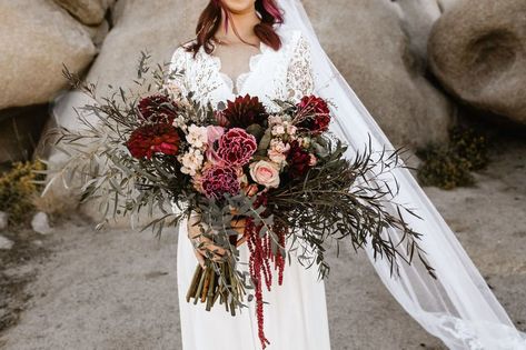 Overflowing wedding bouquet idea - 2018 wedding bouquet trend idea - burgundy bouquet with overflowing greenery  {The Nature of Things, Fine Flowers & Botanicals} September Bouquet, Tropical Locations, Peach Shades, Nature Of Things, Wedding Flower Trends, Dark Purple Flowers, Burgundy Bouquet, Fall Bouquet, Curly Willow