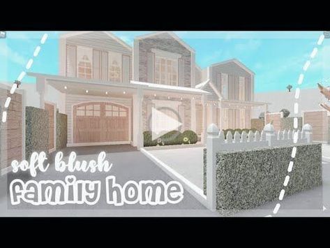 ▷bloxburg soft blush family home︙speedbuild ??️୧ - YouTube! Bloxburg House Ideas Aesthetic, Two Story House Design, Tiny House Loft, Diy House Plans, Modern Farmhouse Exterior, Mansions Homes, Bloxburg House Ideas, Floor Layout, Mediterranean Homes