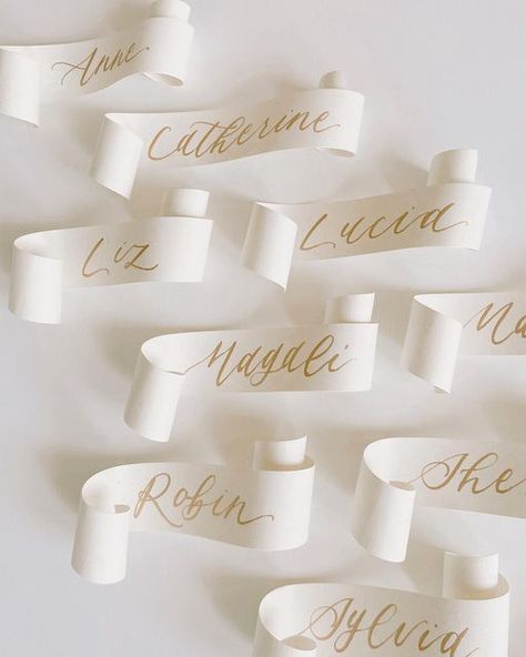 Bridal Shower Place Cards, Calligraphy Scroll, Favorite Song Lyrics, Name Place Cards, Stationery Inspiration, Event Backdrop, Table Place Cards, Wedding Decor Style, Paper Place