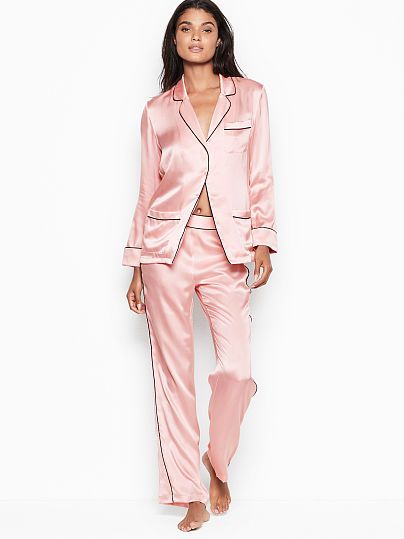 Quick View -- Victoria's Secret Silk Pj Set, Pajama Sets For Women, Satin Pyjamas, Silk Drapes, Pyjama Satin, Lingerie Catalog, Satin Set, Silk Pajama, Victoria Secret Pajamas