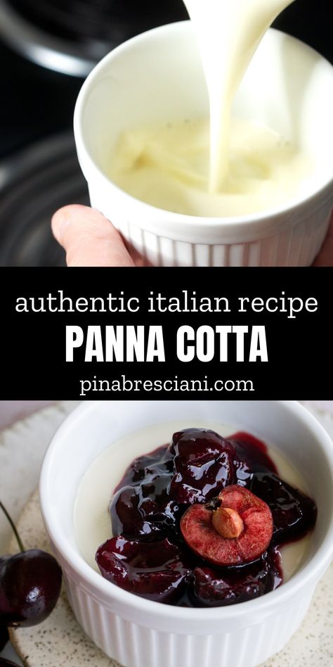 Cherry Sauce Recipe, Panna Cotta Recipe, Italian Recipes Dessert, Italian Dessert, Italian Recipe, Italian Recipes Authentic, Deilig Mat, Master Chef, Italian Desserts