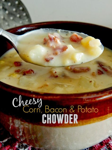 Ally's Sweet and Savory Eats: Cheesy Corn, Bacon & Potato Chowder Bacon Potato Chowder, Bacon Potato Corn Chowder, Wedges Potato, Leftover Ideas, Bacon Chowder, Potato Bacon Soup, Potato Corn Chowder, Potato Bacon, Thanksgiving Leftover