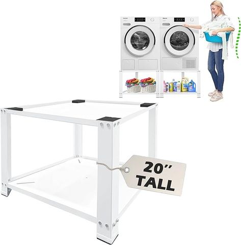 Amazon.com: Royxen Laundry Pedestal 20" Height Universal Fit 700lbs Capacity, Washing Machine Base Stand Dryer Base Platform Heavy Duty, 28“ Wide (White) : Appliances Laundry Pedestal, Laundry Cabinets, White Appliances, Wet Floor, Laundry Appliances, Household Appliances, Cushion Pads, Washing Machine, Storage Spaces