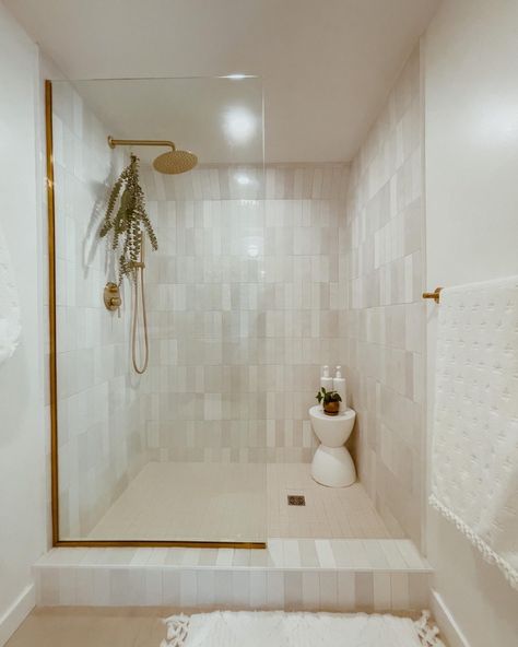 Bathrooms Walk In Showers, Small Spa Master Bath, Screen Shower Door, Tile Glass Shower Ideas, Bathroom With Same Floor And Shower Tile, Mixed Metals Master Bath, Spa Inspired Bathroom Tile, Glass Shower Tiles, Bathroom Remodel Moody