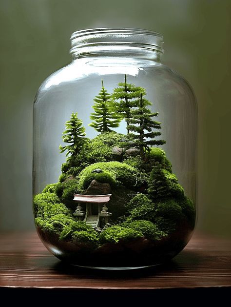 Fake Terrarium Ideas, Large Terrarium Ideas, Moss Terrarium Ideas, Terrarium Ideas Unique, Indoor Interior Design, Best Terrarium Plants, Plastic Terrarium, Closed Terrarium Plants, Terrarium Scene