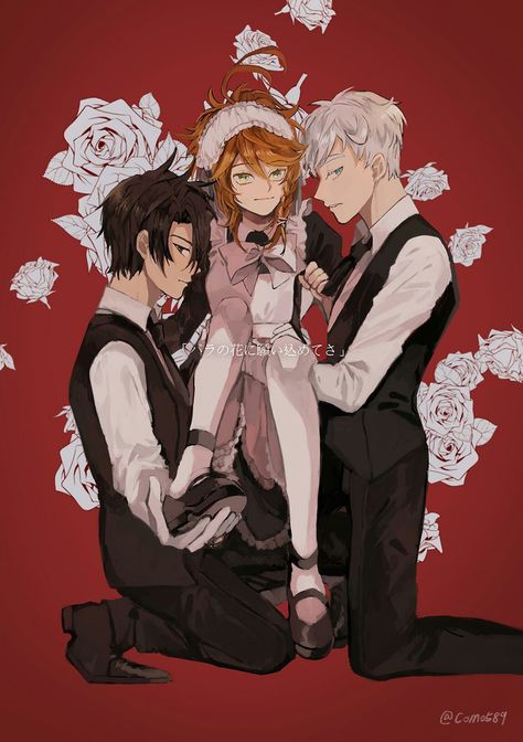 Ray x Emma x Norman Kagehina Cute, Neverland Art, Anime Family, Anime Fnaf, Anime Couples Manga, Anime Angel, Fanarts Anime, Anime Ships, Cute Anime Pics