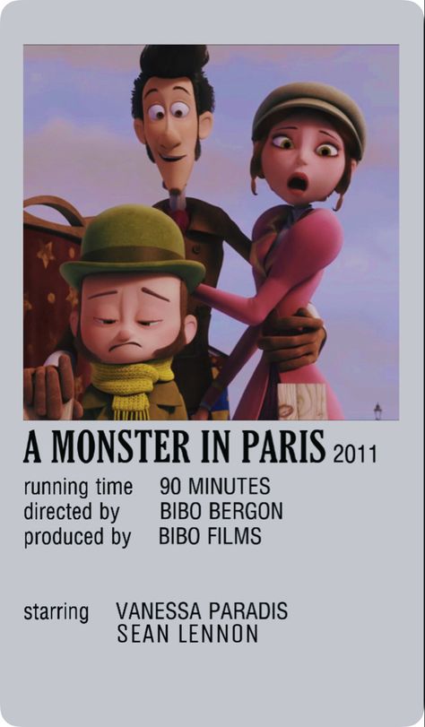 Monster Of Paris, Paris Animation, A Monster In Paris, Monster In Paris, Paris Movie, Old Disney Movies, Scooby Doo Movie, Animated Movie Posters, Movie Ideas