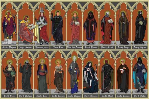 Our Lords and Saviours of the Sith | Star Wars | Know Your Meme Naga Sadow, Star Wars Sith Lords, Darth Nihilus, Darth Bane, Darth Revan, Sith Lords, Dark Lord Of The Sith, Sith Empire, Star Wars Sith