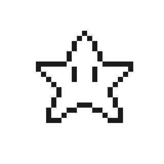 Pixel Art White Background, 32x32 Pixel Art Grid Black And White, Pixel Y2k, Carrd Png Dark, Laptop Widgets, 32x32 Pixel Art Grid, Star Outline, Black And White Stars, Pixel Art Grid