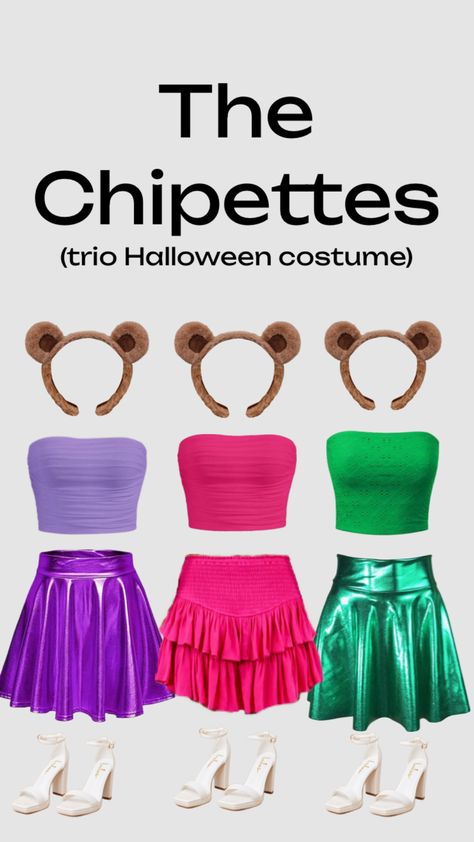 Funny Group Halloween Costumes, Fun Halloween Outfits, Bff Matching Outfits, Trio Costumes, Lilly Pulitzer Outfits, Cute Group Halloween Costumes, Classy Halloween Costumes, Matching Halloween Costumes, Disney Themed Outfits