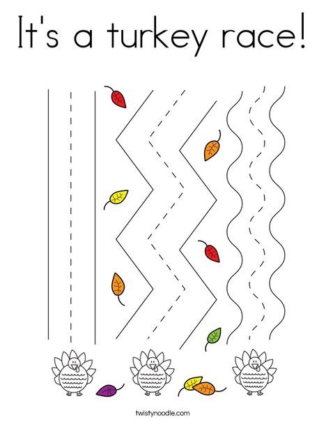 It's a turkey race Coloring Page - Twisty Noodle Turkeys Crafts For Toddlers, Thanksgiving Learning Journal, Preschool Turkey Art, November Daycare Themes, November Lesson Plans For Toddlers, Preschool Thanksgiving Craft, Turkey Theme Preschool, Thanksgiving Worksheets Preschool, Turkey Worksheets